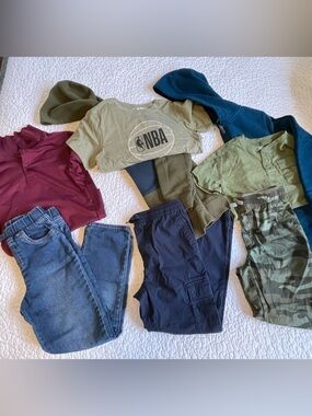 Boys Outfits Mixed Tops & Pants Bundle in Blue, Olive, Maroon